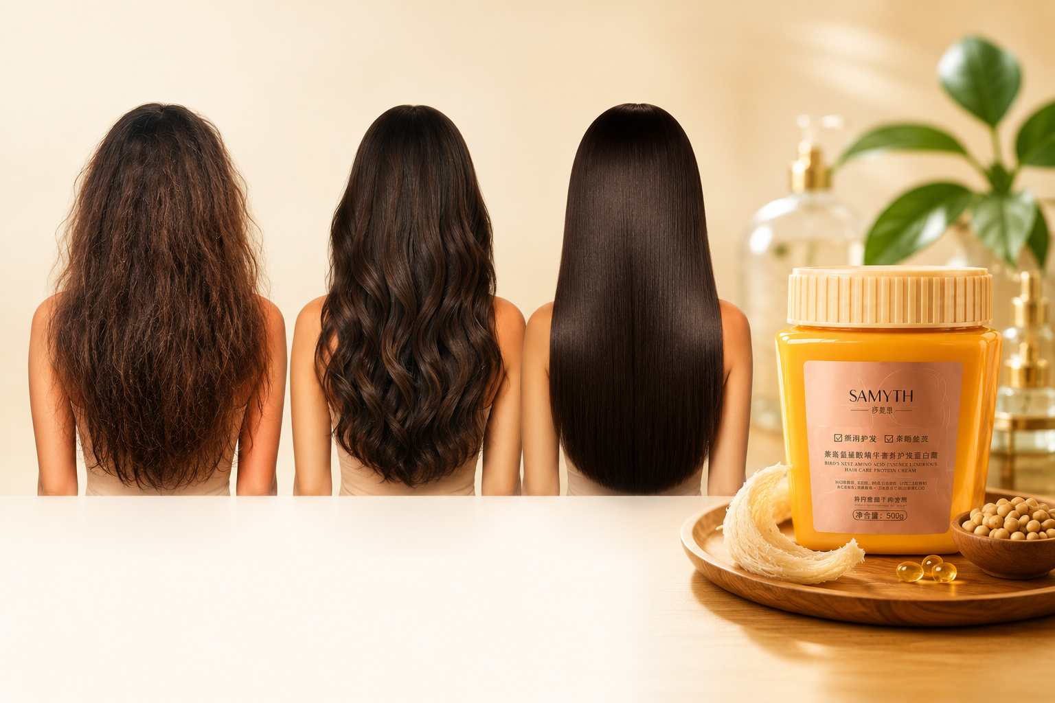 Progression des cheveux après le soin SAMYTH