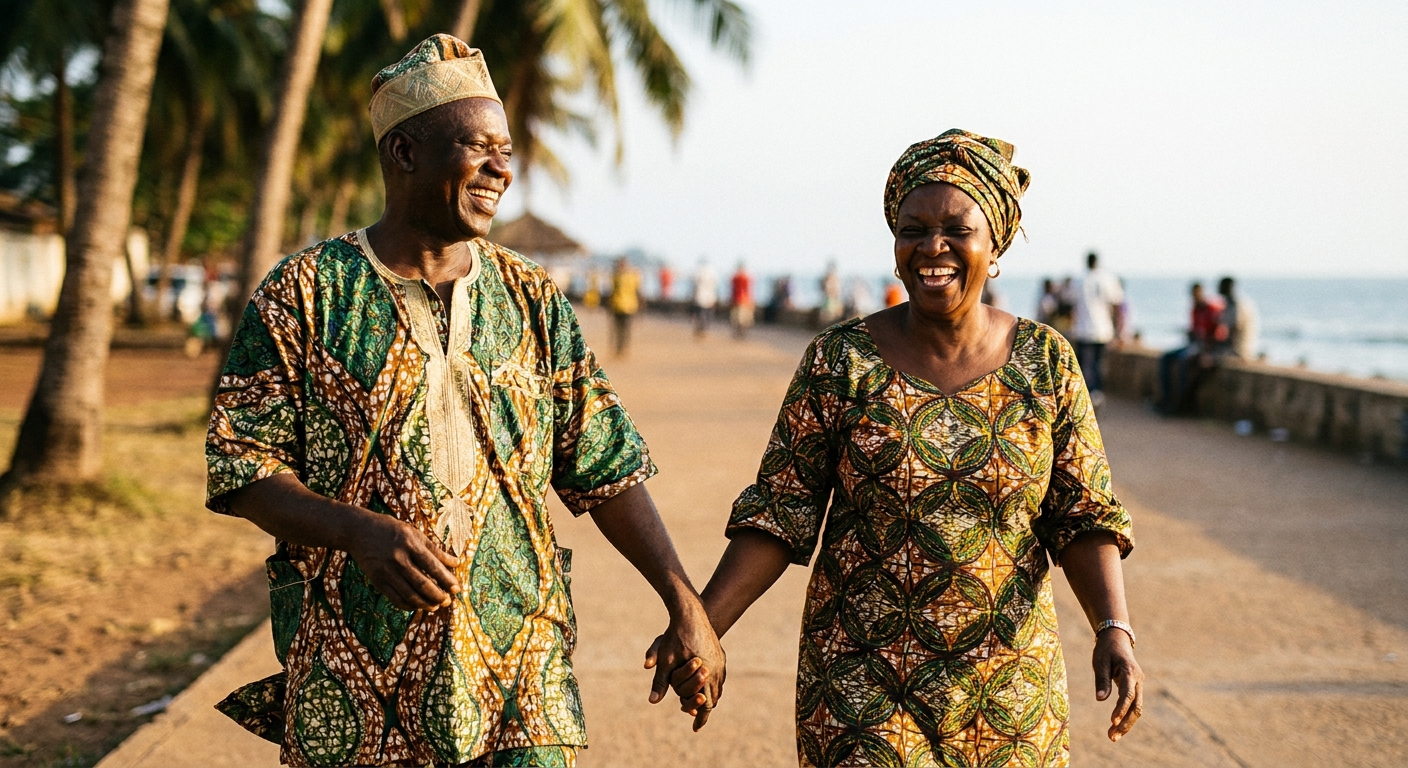 Couple senior actif sans douleur